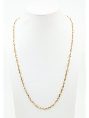 Beautiful 14K Solid Yellow Gold Designer Bismark Link Chain Necklace - 22.50" L